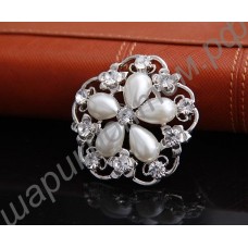 Брошь New Bridal Bridesmaid Rhinestone pearl flower