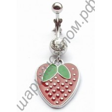 Кольцо в пупок strawberry dangling belly ring body