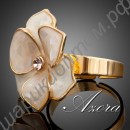 Кольцо Flower Ring Austrian Crystal Adjustable 18K Real Gold Plated