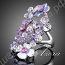 Кольцо Multicolour Flower Design Ring Platinum Plated SWA ELEMENTS Gorgeous Austrian Crystal