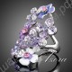 Кольцо Multicolour Flower Design Ring Platinum Plated SWA ELEMENTS Gorgeous Austrian Crystal