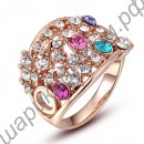 Кольцо Gorgeous 18K Rose Gold Plated Multicolour SWA Element Austrian Crystal