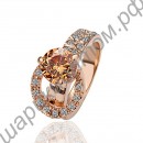 Кольцо Inlay zircon ring 18 k rose gold with zircons hand act the role